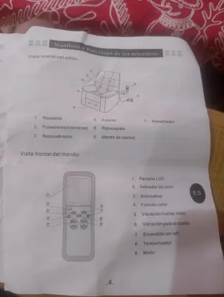 Butaca de piel blanca reclinable y com masajeador