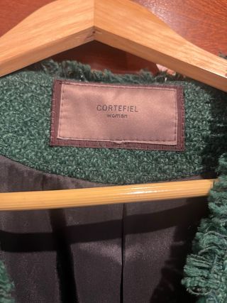 Abrigo Tweed Cortefiel Verde