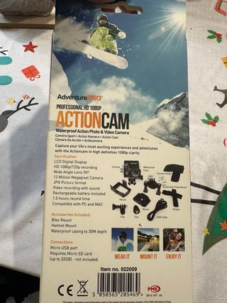 Cámara AdventurePRO Action Cam HD 1080P