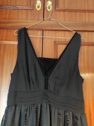 Vestido gasa y terciopelo negro