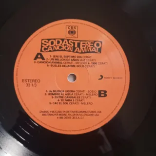 Soda Stereo - Canción Animal Vinilo