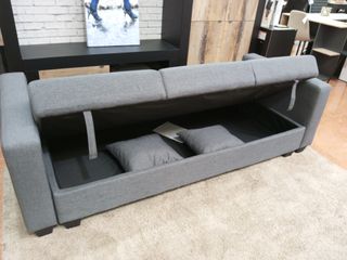 Sofá Cama Keyla con Arcón Gris