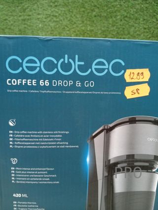 Cafetera de Goteo - Termo Portátil Coffee 66 Drop&Go - Cecotec