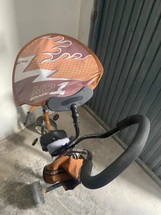 Triciclo infantil con toldo y empujador