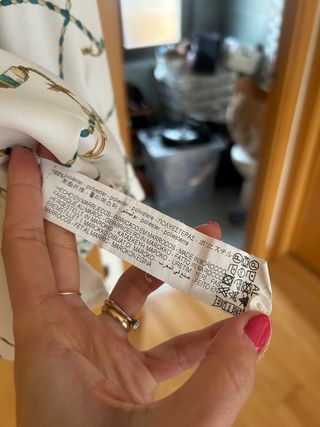 Blusa Zara Saten Estampada Marinera Talla S