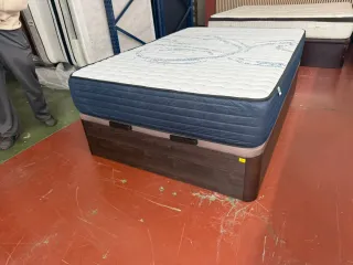 Colchón Visco + Canapé Madera Wengue 135x190