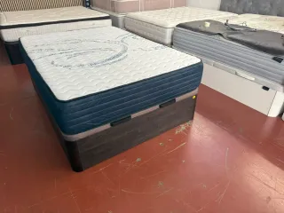 Colchón Visco + Canapé Madera Wengue 135x190