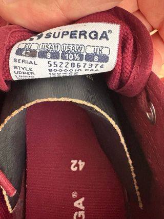 Zapatillas Superga Burdeos Talla 42