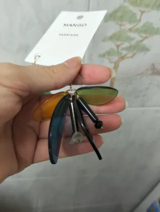 Pendientes Mango Flor Azul Verde