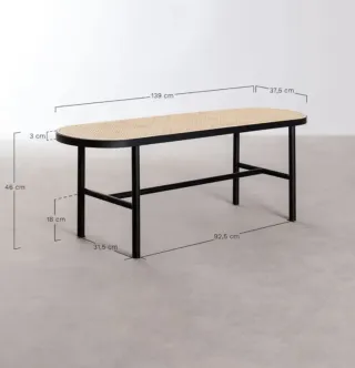 Banco Sklum rejilla Ratan color Negro