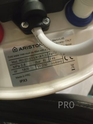 Termo Eléctrico 50 Litros - Pro1 Eco Slim - Ariston
