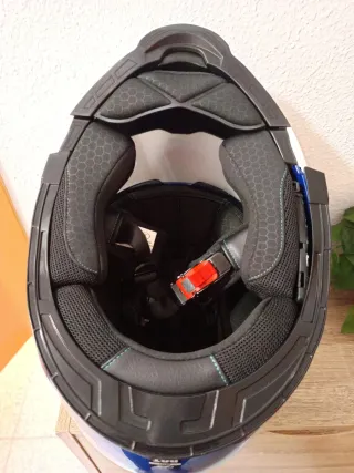 Casco Moto Cyril E-Advance Azul/Blanco