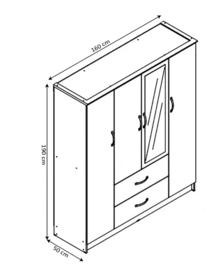 Armario 4 puertas melamina