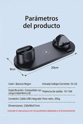 Estación Carga Universal 6 en 1 + Auricular