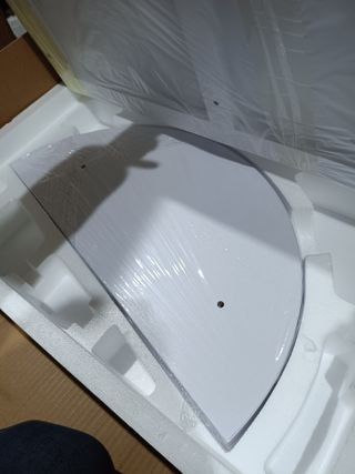 SONGMICS Espejo Joyero con 6 LEDs, Armario de Joyas Giro de 360°, Organizador de Joyería Giratorio, sin Marco, Espejo Completo, 3 Estantes, Superficie Blanco, Regalos Navidad, Forro Greige JJC007W02