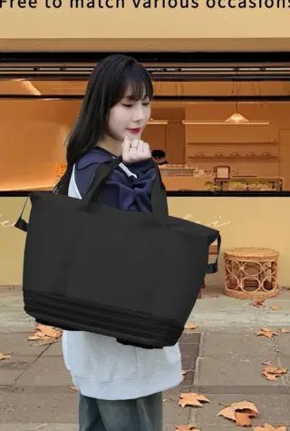Bolsa de Viaje Plegable con Ruedas Negra