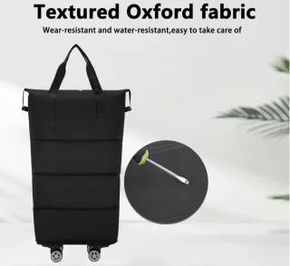 Bolsa de Viaje Plegable con Ruedas Negra