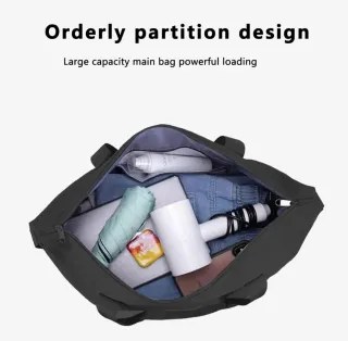 Bolsa de Viaje Plegable con Ruedas Negra