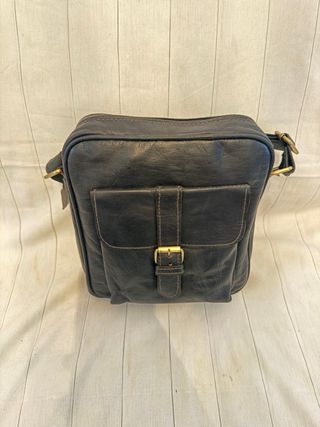 Bandolera cuero unisex negra