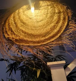 Lámpara Esparto Natural Estilo Boho