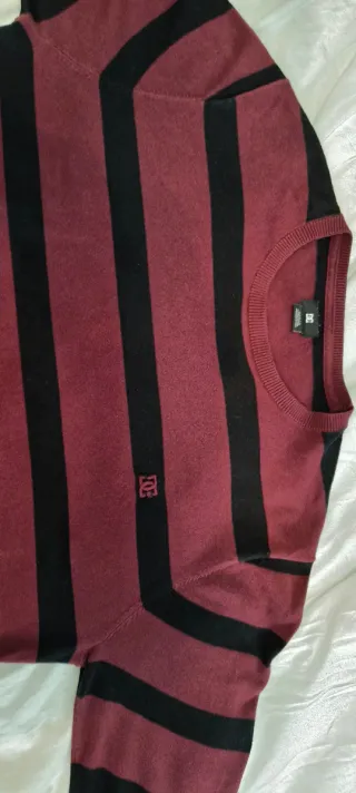 Jersey DC Shoes Rayas Granate y Negro