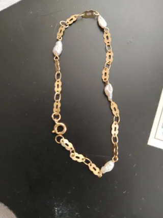 Conjunto Pulsera y Pendientes Perlas de rio