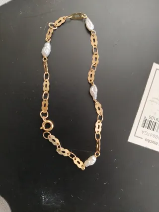 Conjunto Pulsera y Pendientes Perlas de rio