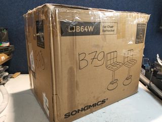 Set di 2 Sgabelli da Bar Bianchi Regolabili LJB64W