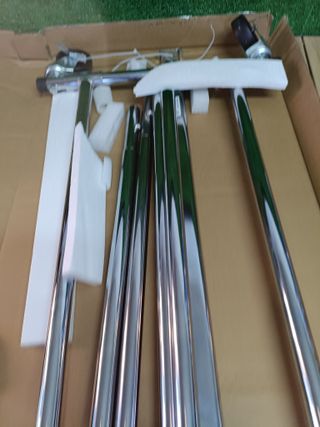 SONGMICS Burro Ropa con Ruedas, Perchero Burro Extensible con Carga Pesada, Capacidad de Carga Máx. de 100 kg, 45 x (92-132) x 161,5 cm, Fácil de Montar, Portátil, Plata HSR13S