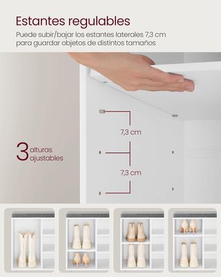 Banco scarpiera VASAGLE con 10 scomparti e cuscino bianco