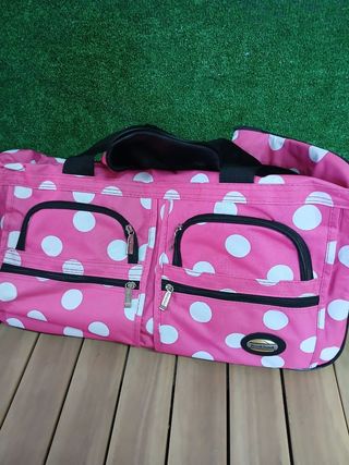 Rockland Bolsa de Lona con Ruedas Rosa Lunares