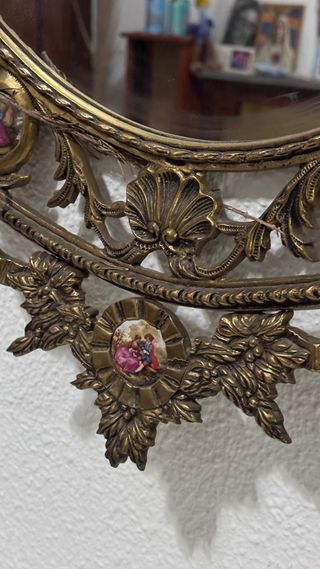 Mueble recibidor y espejo antiguos