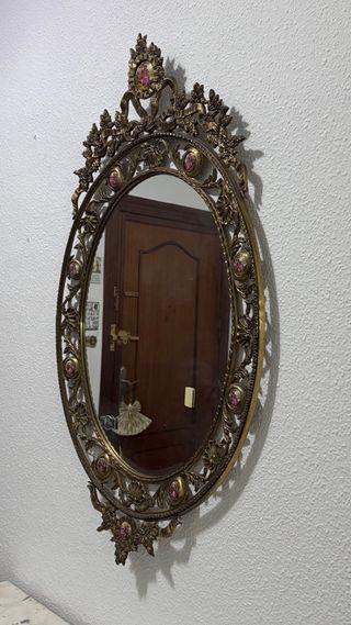 Mueble recibidor y espejo antiguos