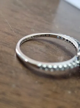 Anillo Pandora Corazón Rojo Plata