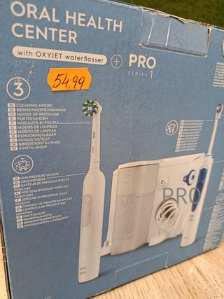 Braun Pro-1 + Irrigador Oxyjet - Cepillo Eléctrico + Irrigador Blanco Y Azul
