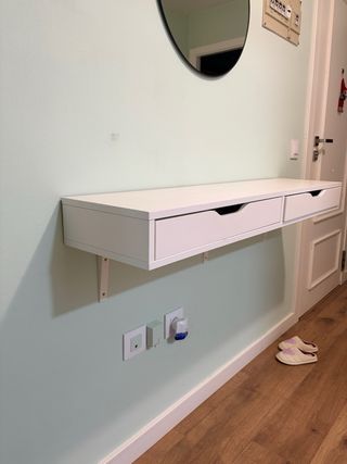Mueble recibidor blanco de ikea