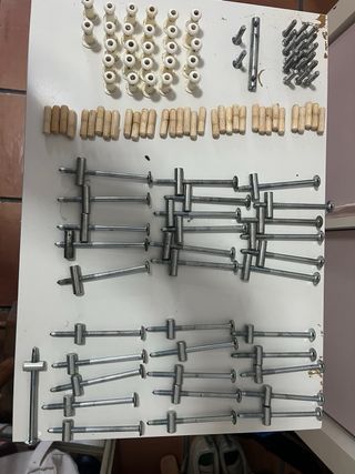 Estructura cama Ikea madera y azul