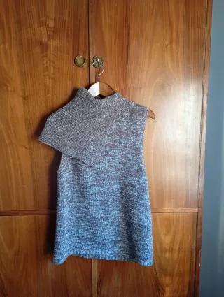 Chaleco Mango Beige/Marrón Talla M