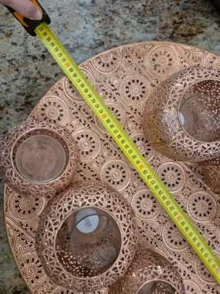 3 Bandejas Decorativas con Portavelas