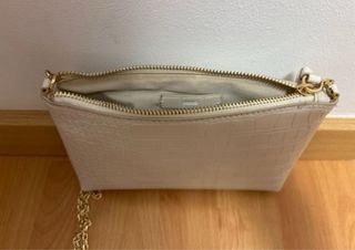 Bolso Mango blanco efecto piel cocodrilo