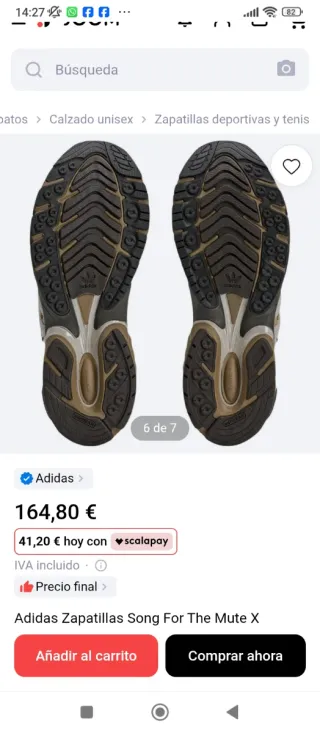 Adidas SFTM JR8044 Marrón Talla 43.5/45.5