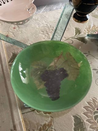 Ciotola in vetro decoupage uva