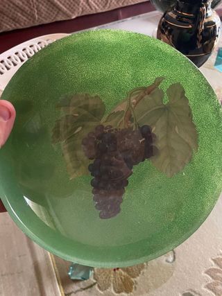 Ciotola in vetro decoupage uva