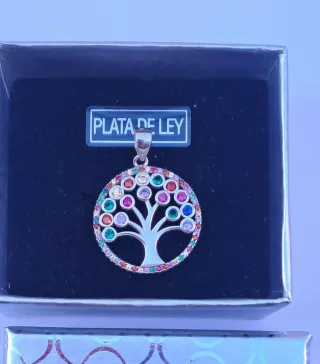 Colgante Plata Árbol de la Vida Multicolor