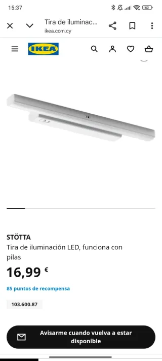 Luz LED Ikea STÖTTA Blanca ESCUCHO OFERTAS.