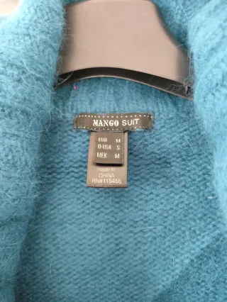 Jersey Mango cuello vuelto azul T.M
