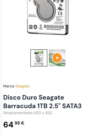 Disco Seagate Barracuda 1TB 2,5″ 5400 rpm