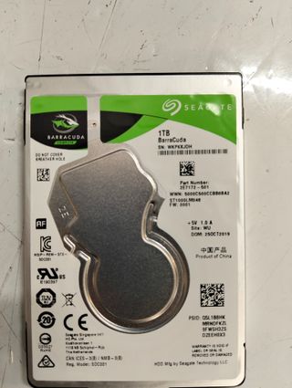 Disco Seagate Barracuda 1TB 2,5″ 5400 rpm