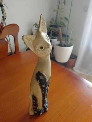 Figura Gato Madera Decorativa