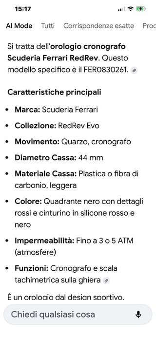 Orologio Ferrari Scuderia Cronografo Uomo Rosso